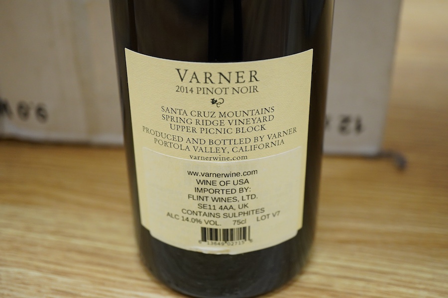 Varner pinot noir, 2014, twelve bottles
